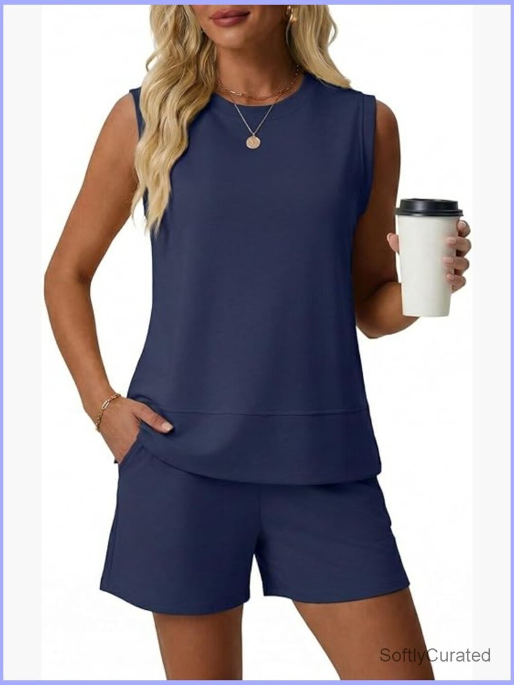 2 Piece Shorts Set: Tank Top & Matching Shorts Summer Lounge